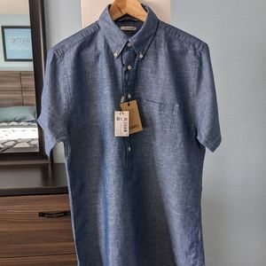 SuitSupply half-sleeve linen popover 40/15.75